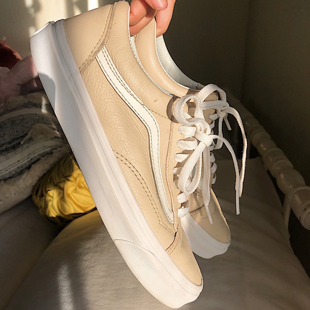 Nude leather old school vans